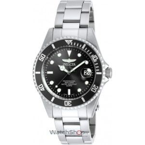 Ceas casual barbatesc Invicta original cu cadran rotund negru si mecanism quartz japonez PRO DIVER 8932OB