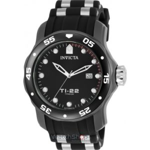 Ceas barbatesc Invicta de mana original TI-22 23557 Titanium cu mecanism automatic si curea de silicon