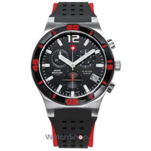 Ceas de mana rotund sport Swiss Military pentru Barbati cu curea din cauciuc by CHRONO SM34015.06