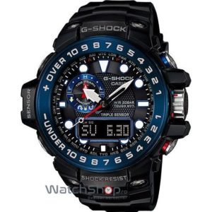 Ceas marca Casio barbatesc de mana G-SHOCK GWN-1000B-1BER Gulfmaster cu bratara din cauciuc