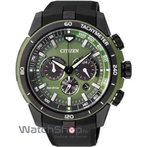 Ceas marca Citizen barbatesc de mana SPORT CA4156-01W Eco-Drive cu bratara din cauciuc