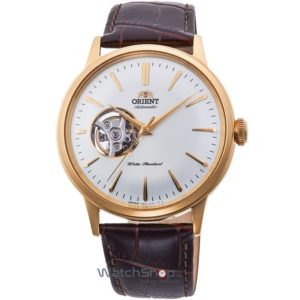 Ceas barbatesc original cu design elegant Orient BAMBINO RA-AG0003S10B cu mecanism Automatic Open Heart