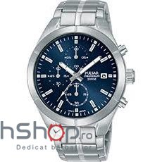 Ceas Pulsar sport barbatesc cu bratara din otel argintiu PZ5057X1 Chrono Solar