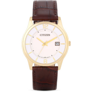 Ceas pentru barbati Citizen original Basic BD0022-08A cu cadran rotund auriu din inox