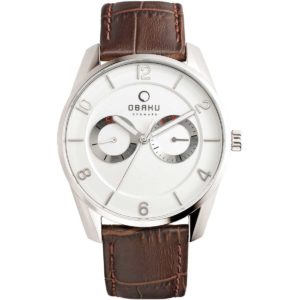 Ceas original Obaku pentru barbati V171GMCIRN cu design elegant maro