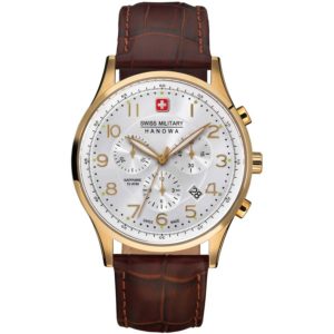 Ceas barbatesc cu carcasa aurie Swiss Military Hanowa Patriot 06-4187.02.001